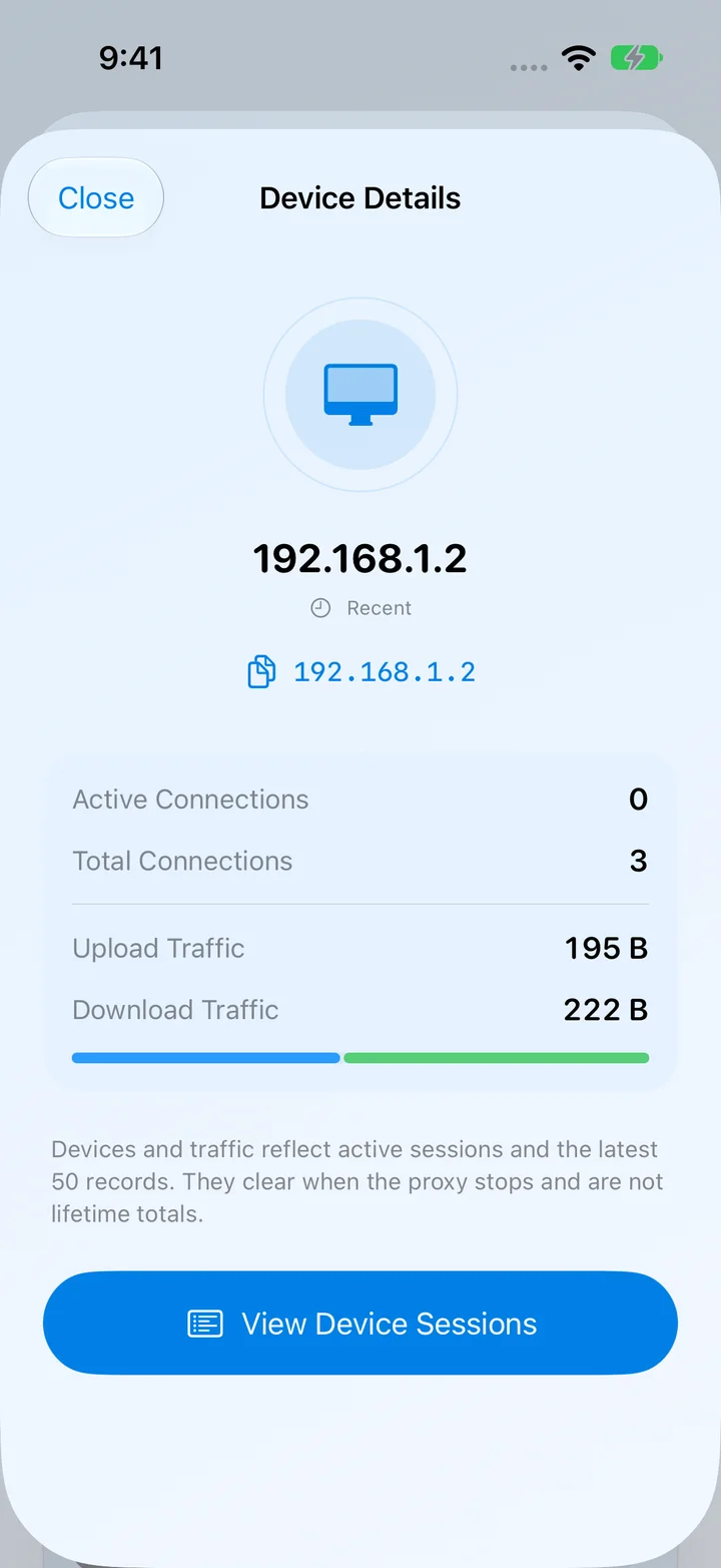 MonoProxy new iOS device details preview